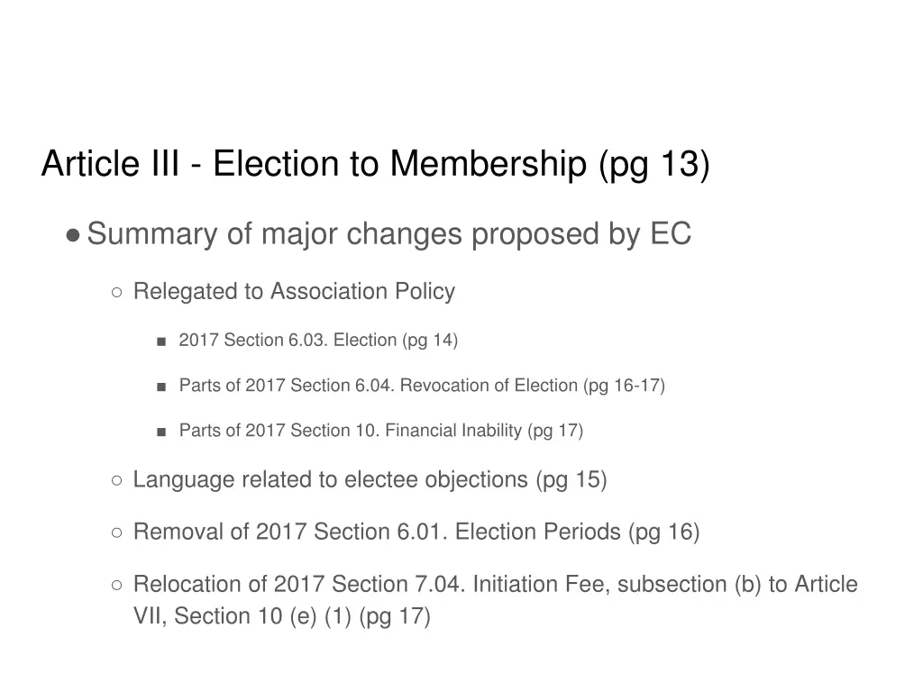 article iii election to membership pg 13