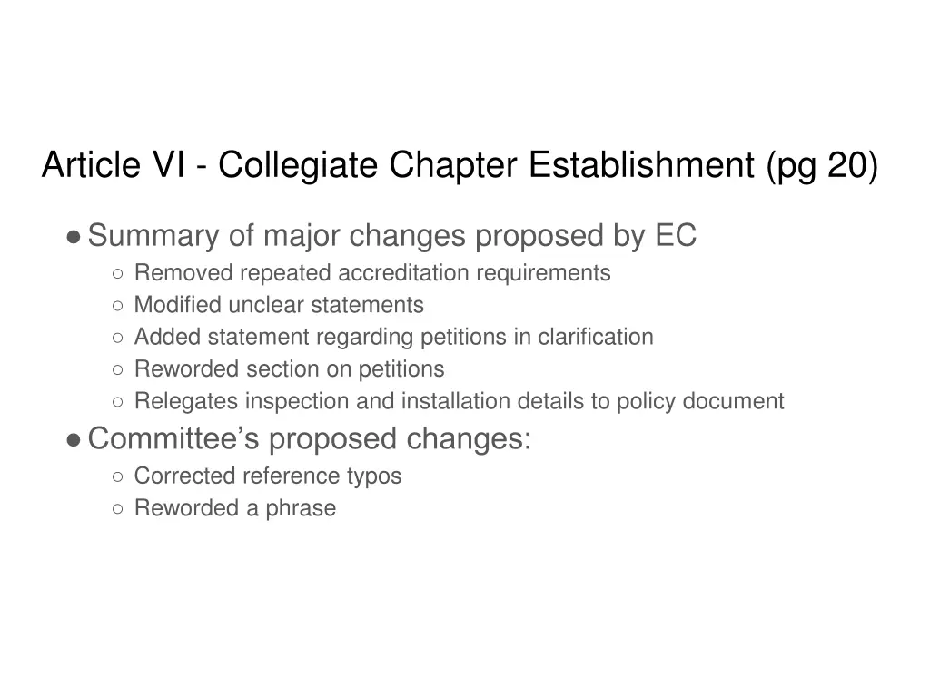 article vi collegiate chapter establishment pg 20