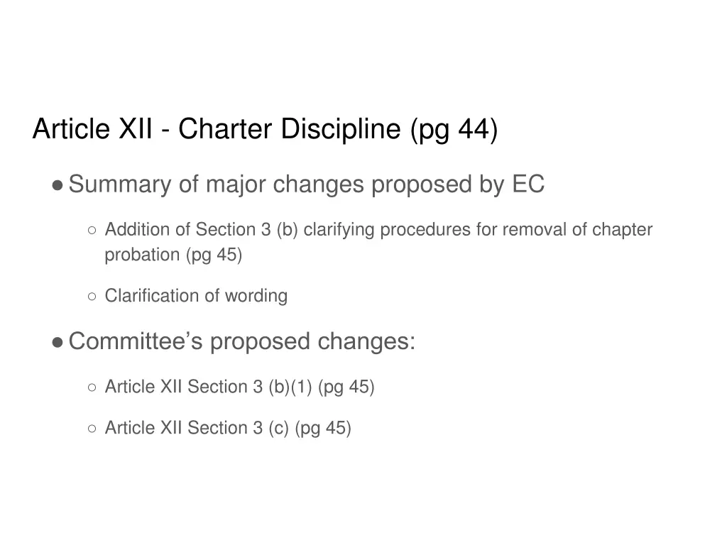 article xii charter discipline pg 44