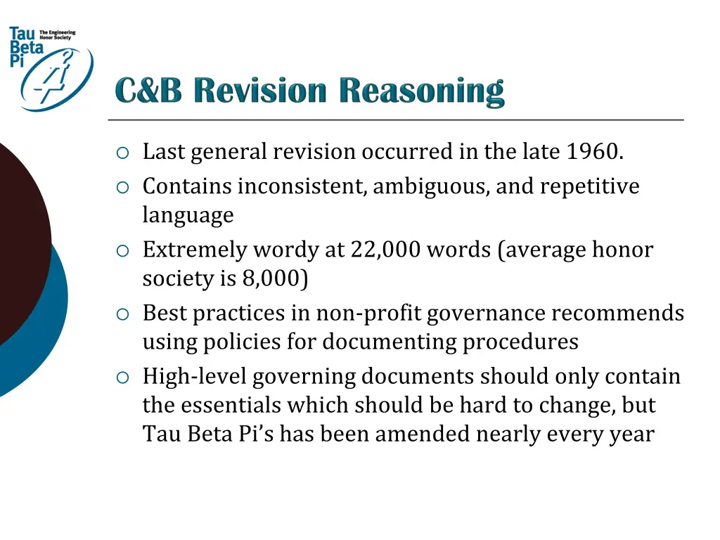 last general revision occurred in the late 1960