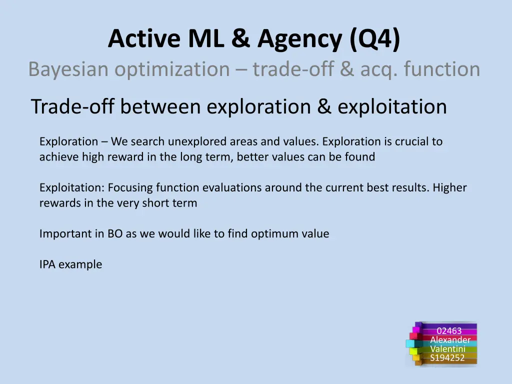 active ml agency q4 bayesian optimization trade 1