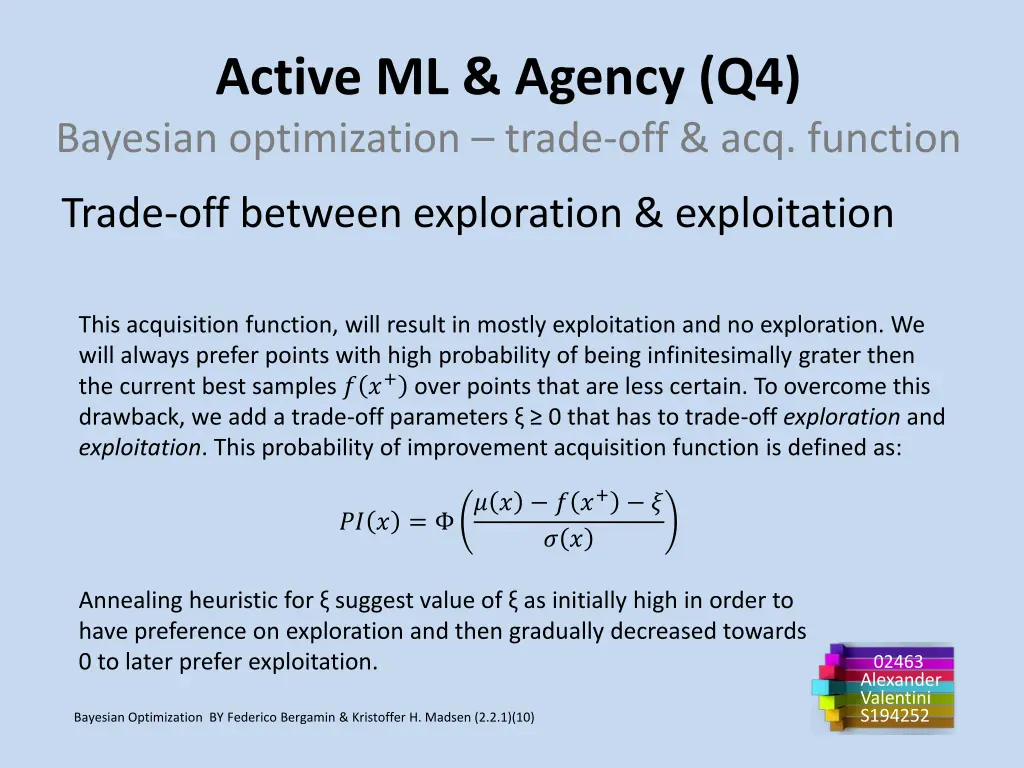 active ml agency q4 bayesian optimization trade