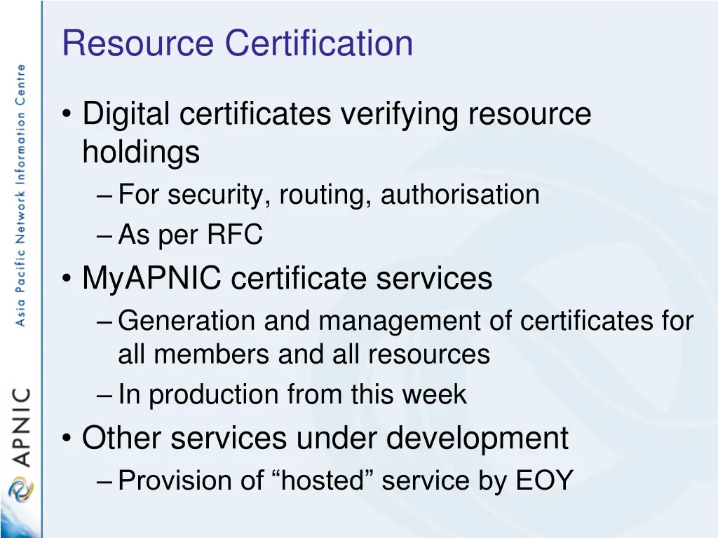 resource certification