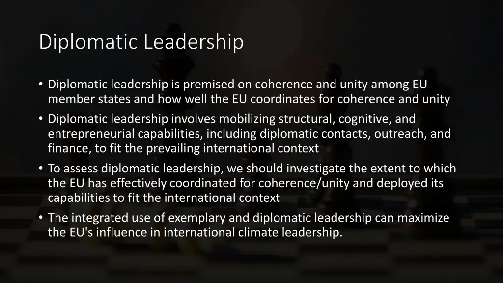 diplomatic leadership