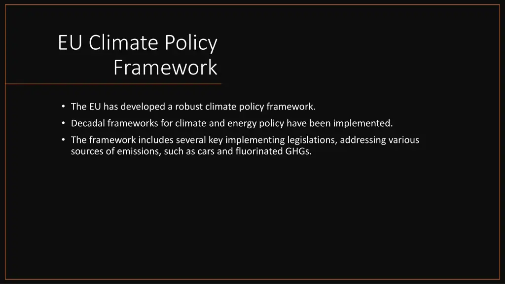 eu climate policy framework