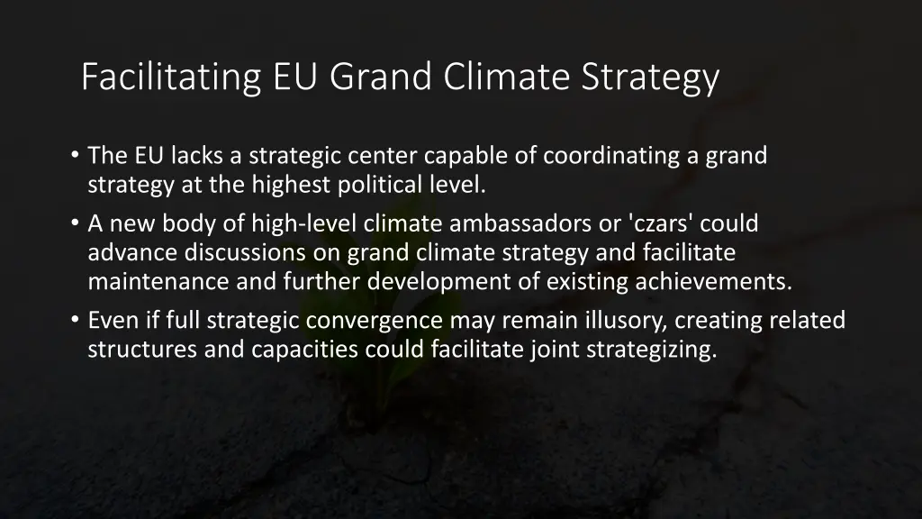 facilitating eu grand climate strategy