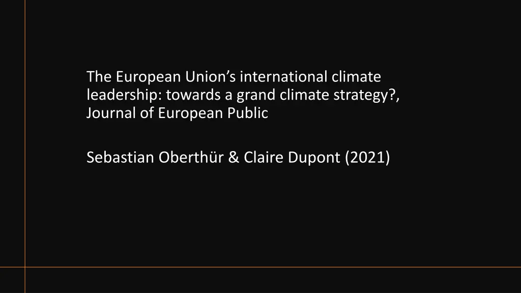 the european union s international climate