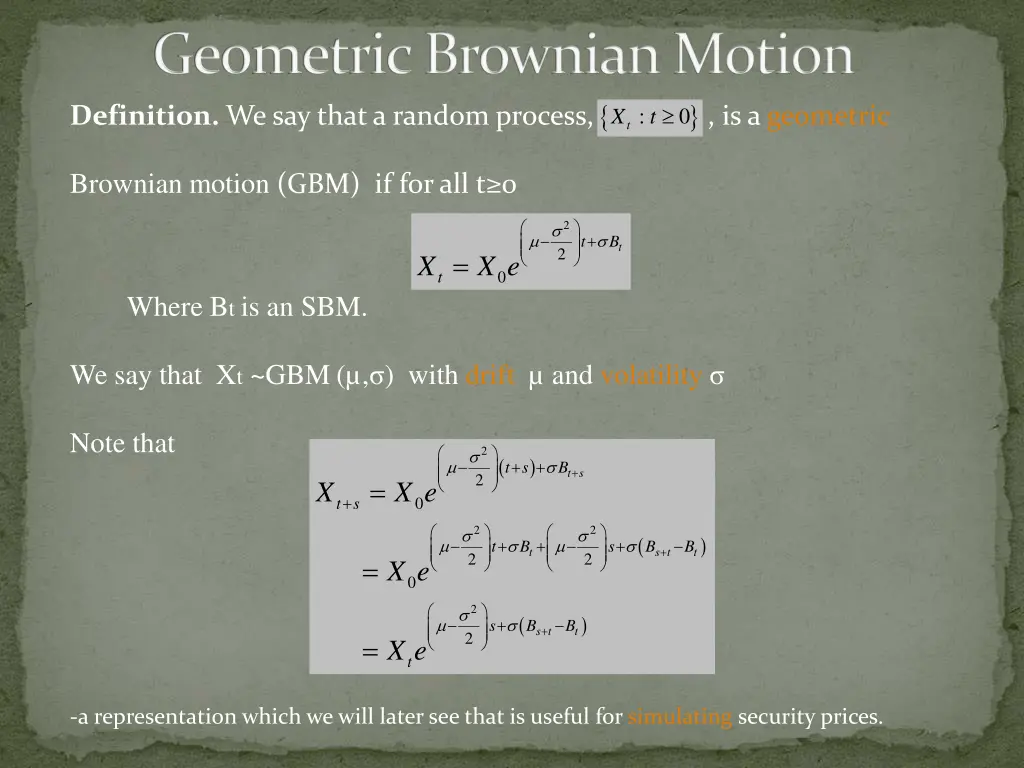 geometric brownian motion