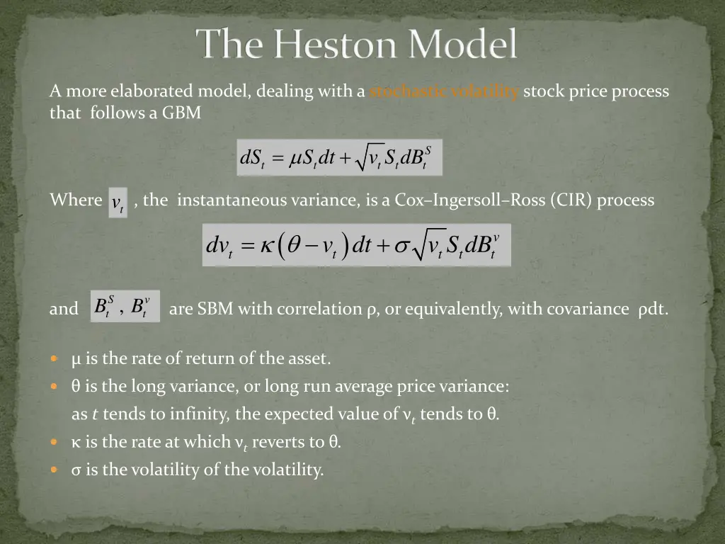 the heston model