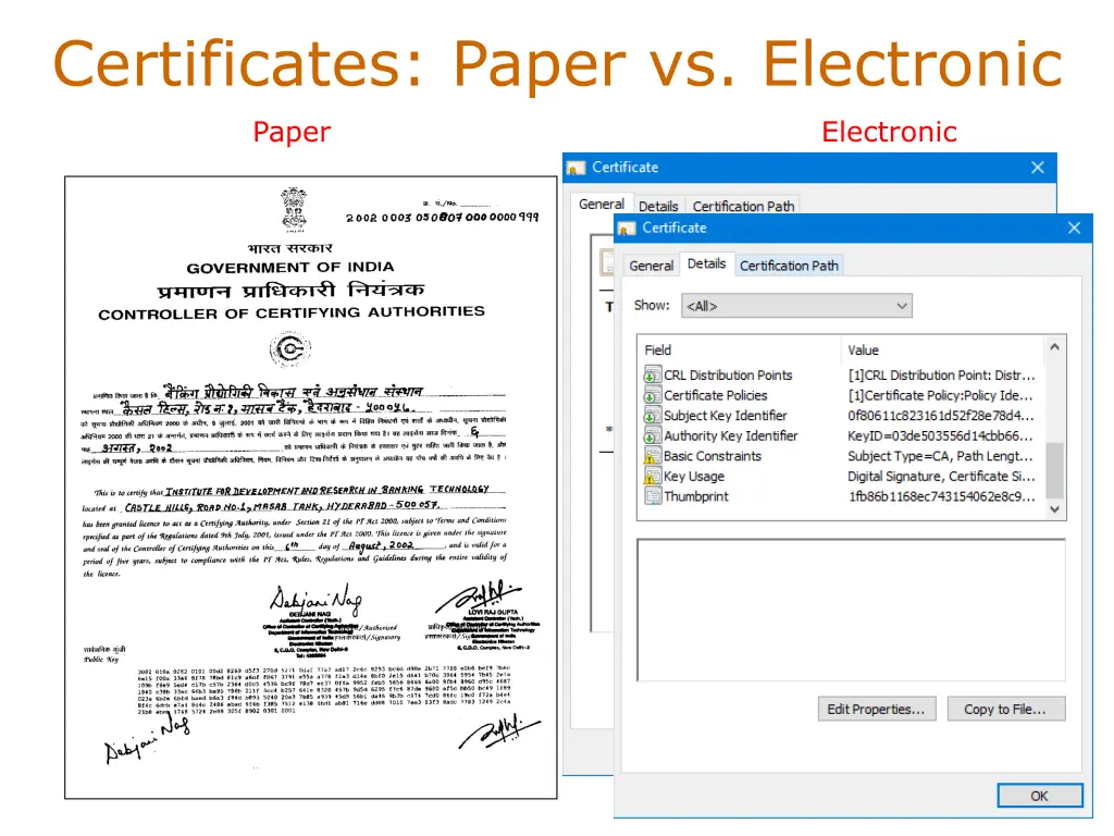 certificates paper vs electronic
