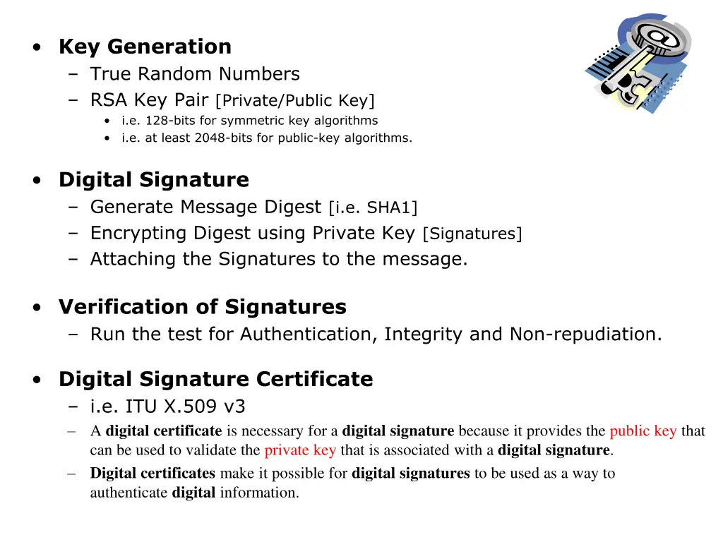 key generation true random numbers rsa key pair