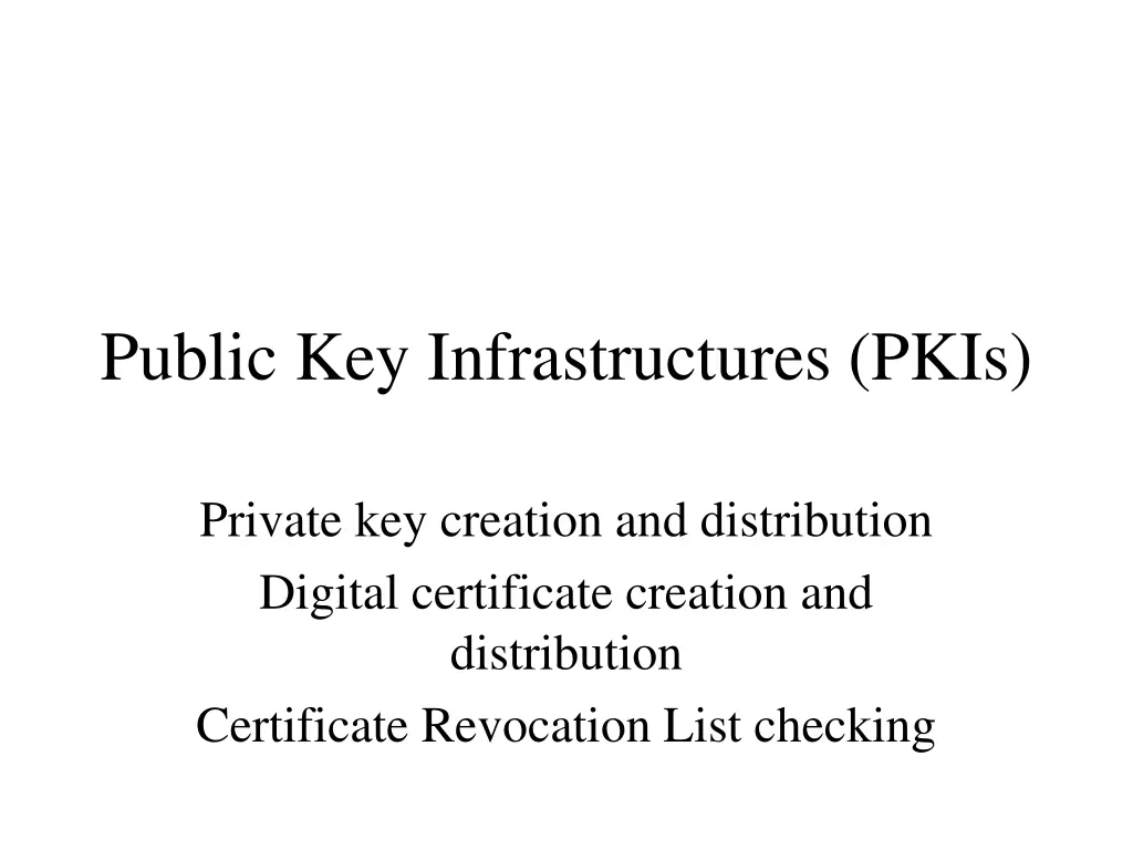 public key infrastructures pkis