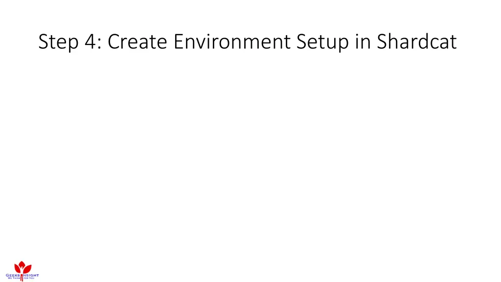 step 4 create environment setup in shardcat