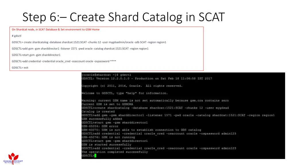 step 6 create shard catalog in scat