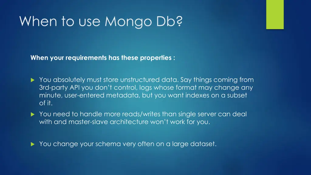 when to use mongo db