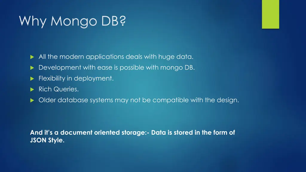 why mongo db