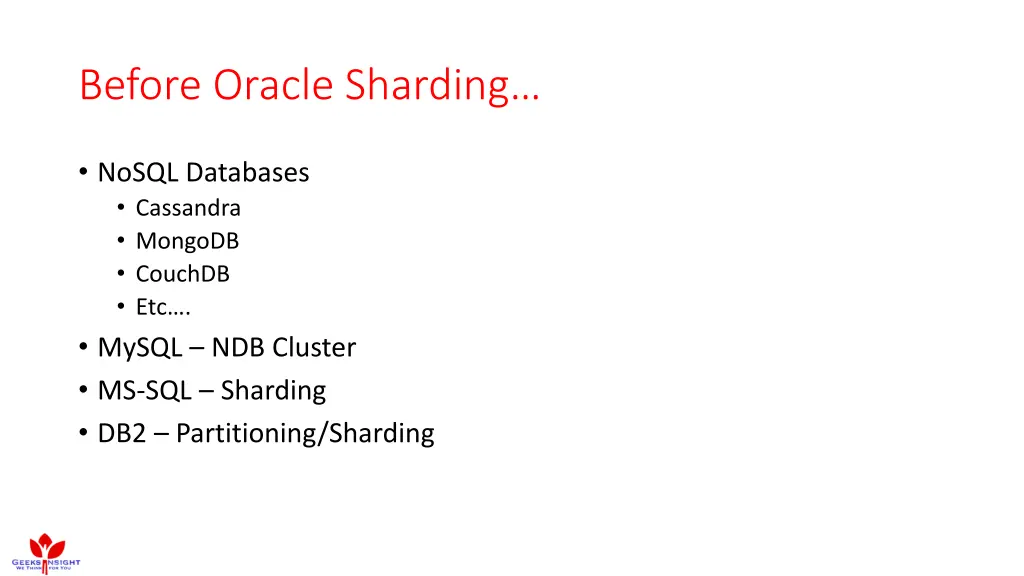before oracle sharding