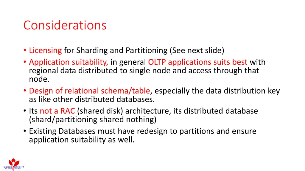 considerations