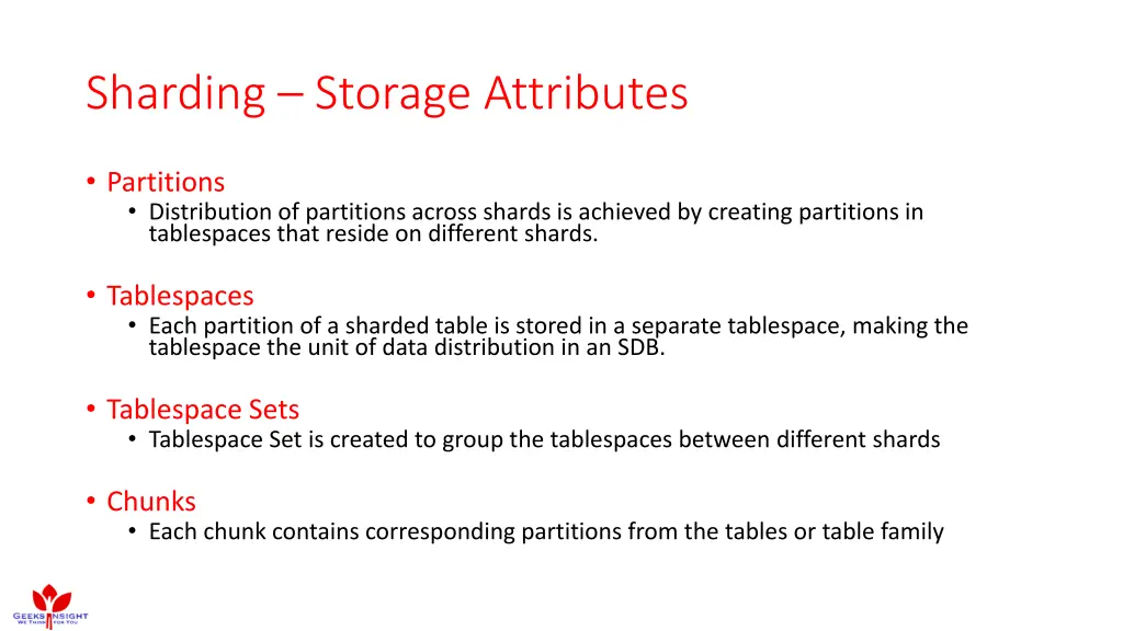sharding storage attributes
