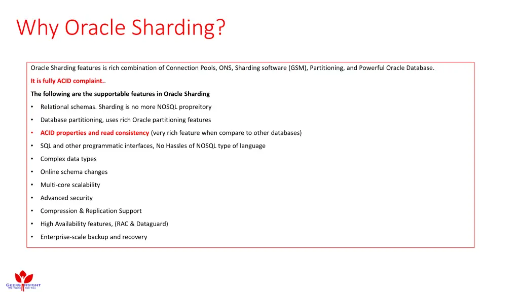 why oracle sharding