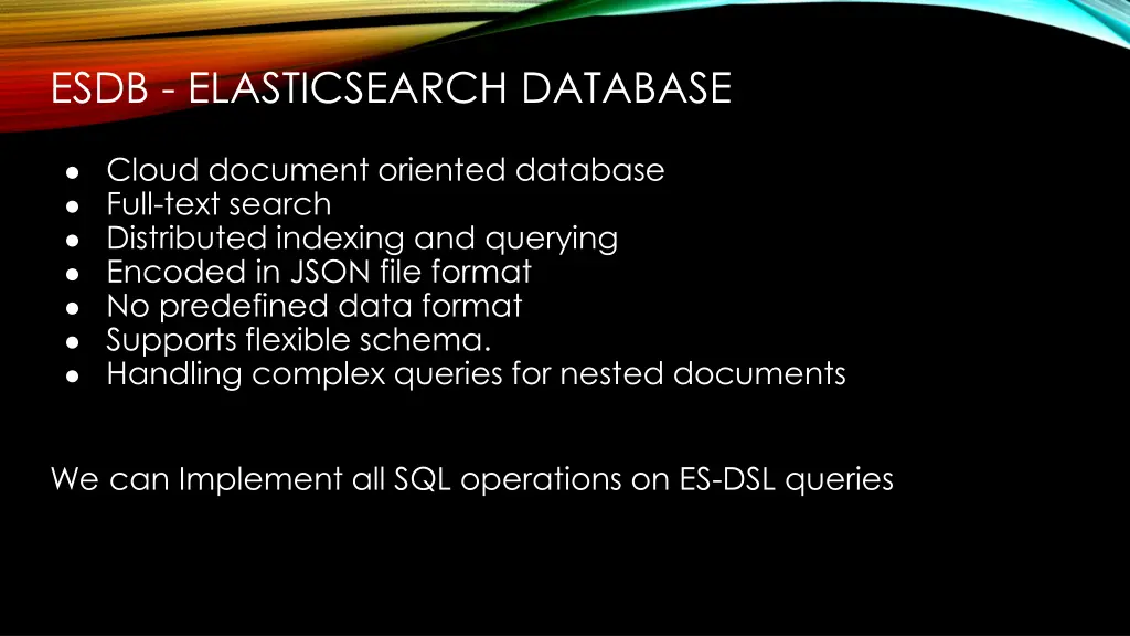 esdb elasticsearch database