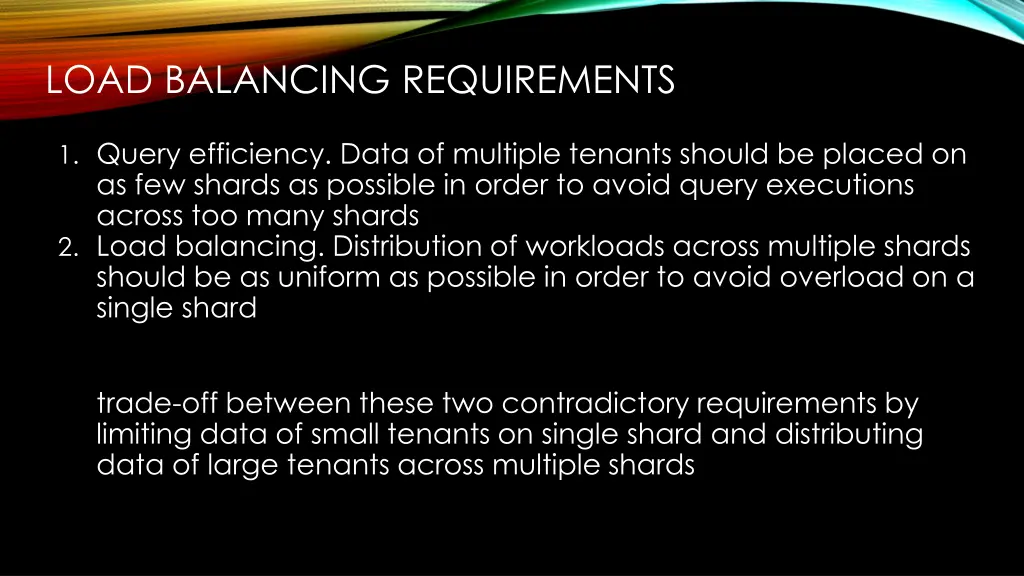 load balancing requirements