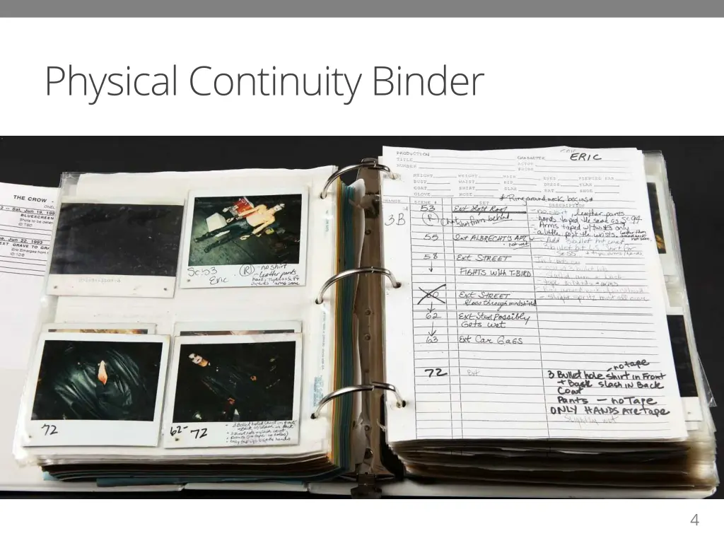 physical continuity binder