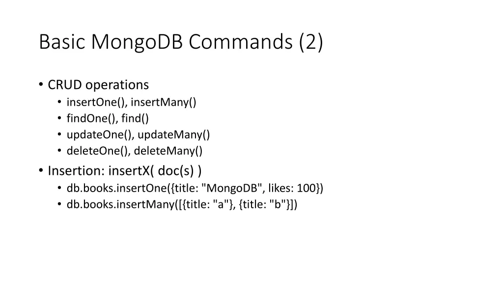 basic mongodb commands 2