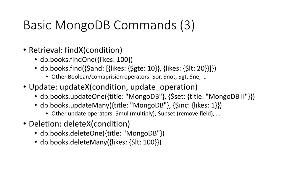 basic mongodb commands 3