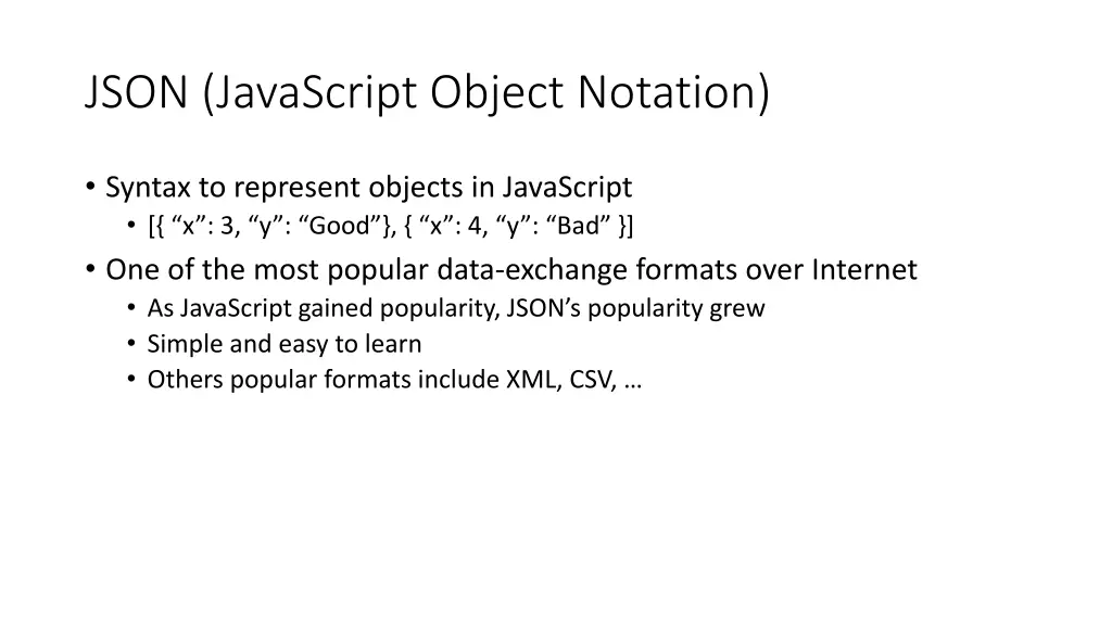json javascript object notation