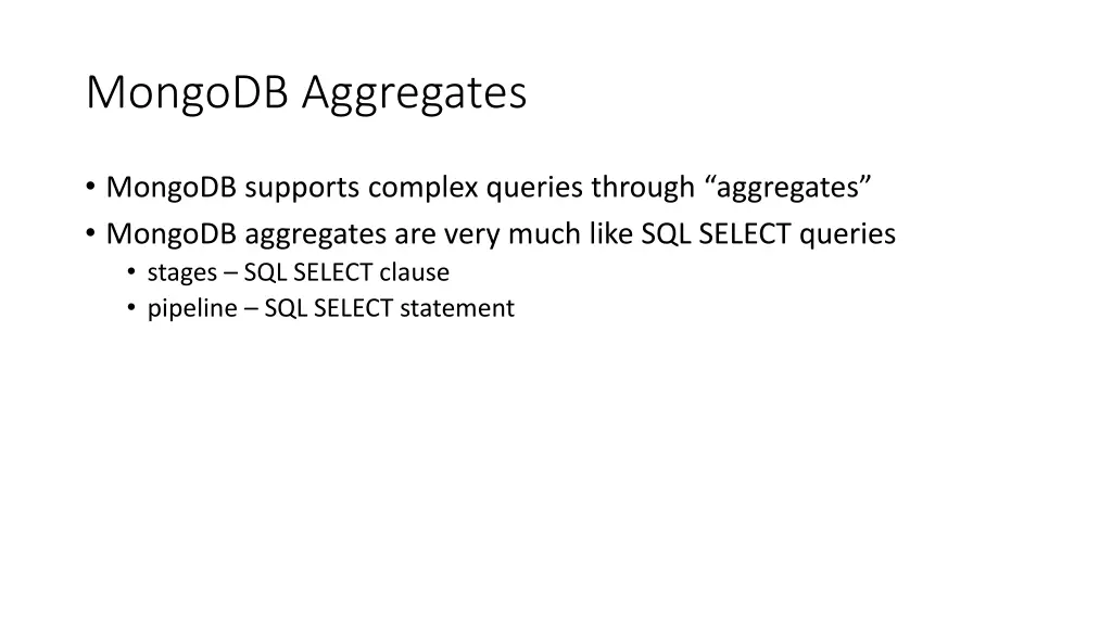 mongodb aggregates