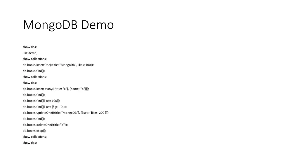 mongodb demo