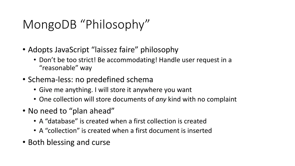 mongodb philosophy