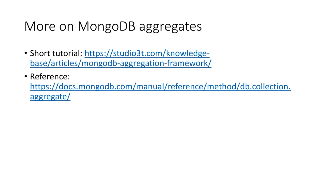 more on mongodb aggregates