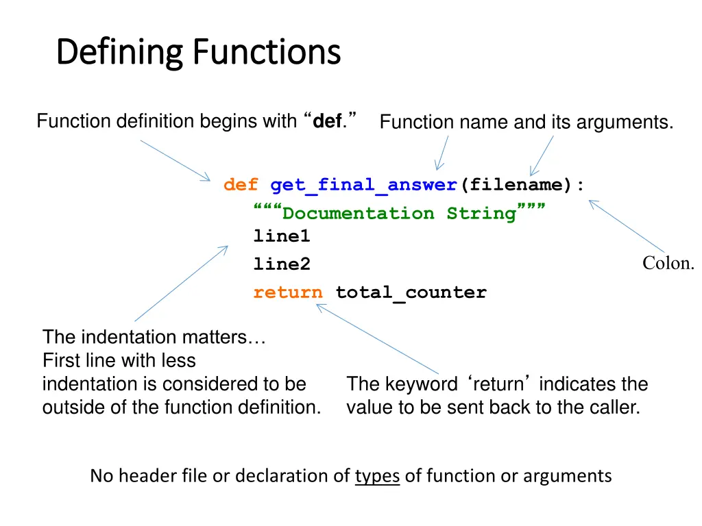defining functions defining functions