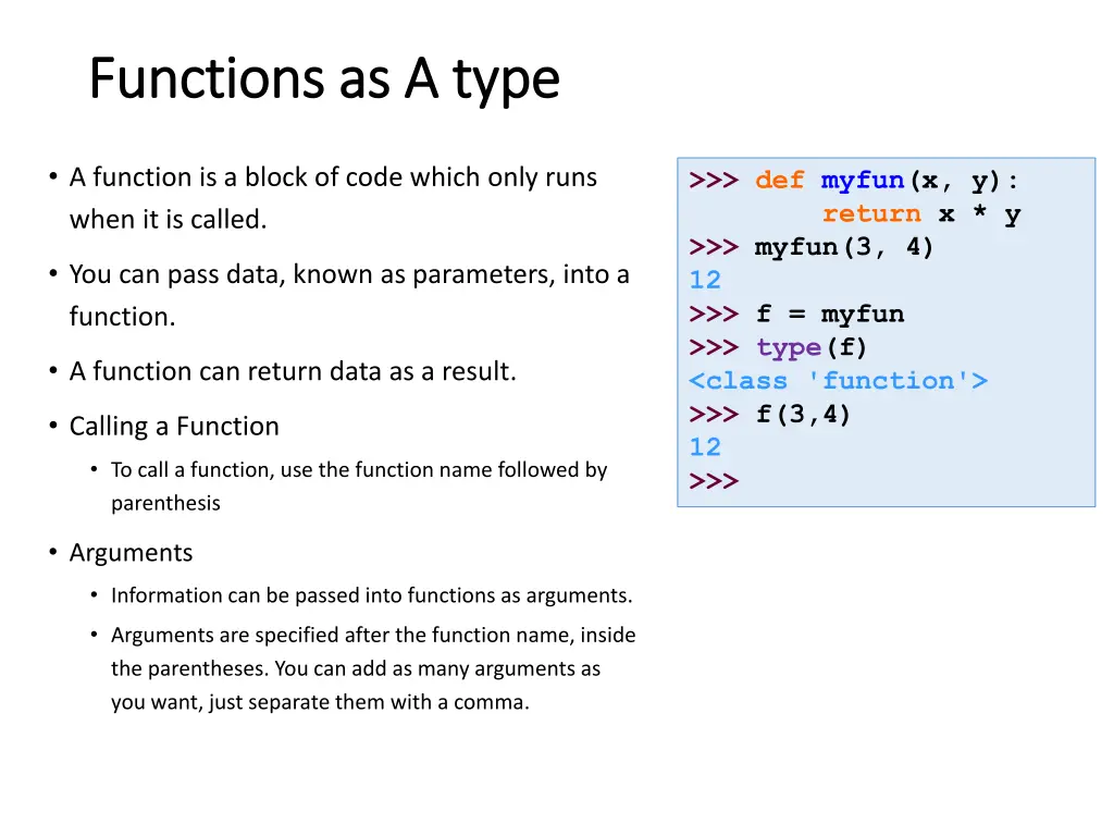 functions as a type functions as a type