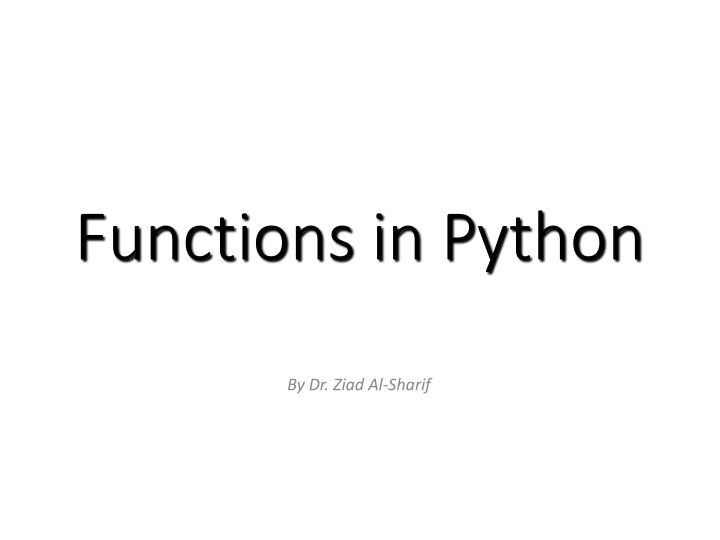 functions in python