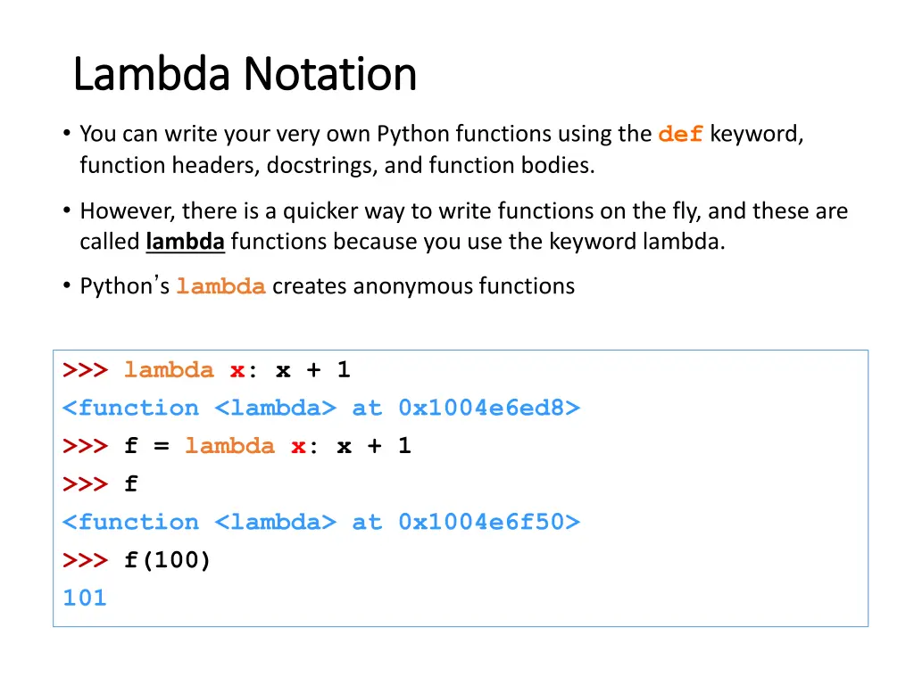 lambda notation lambda notation