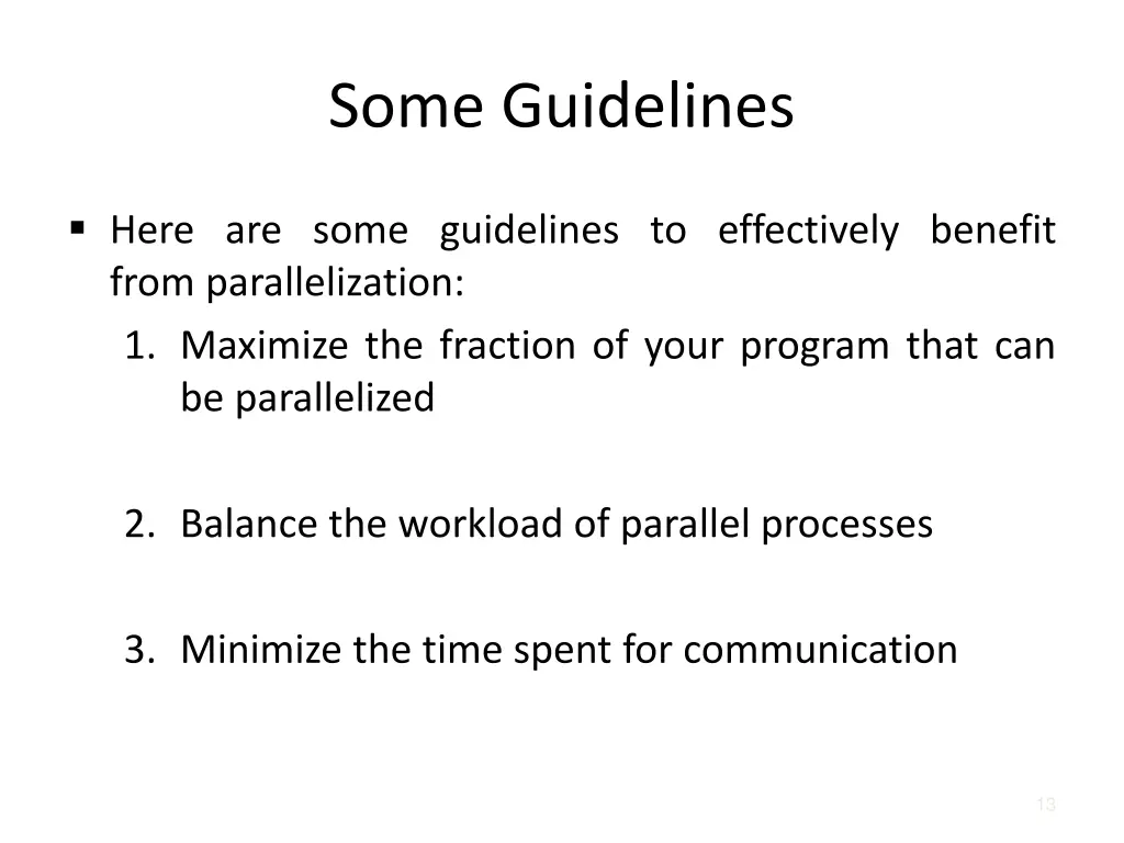 some guidelines