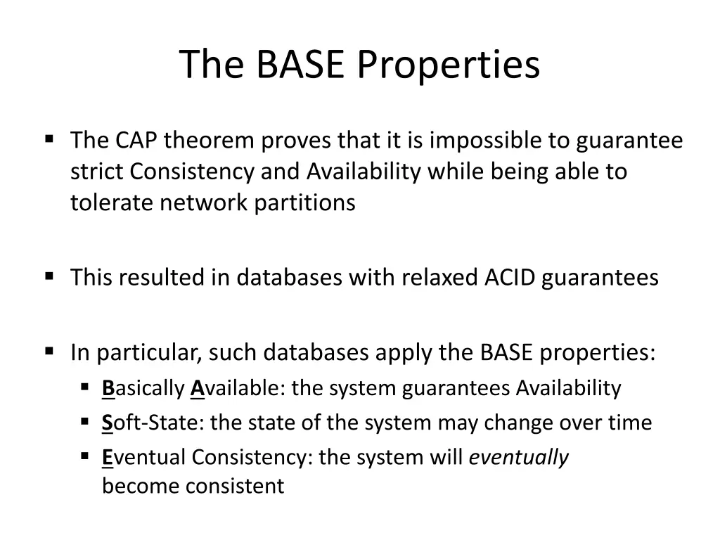 the base properties