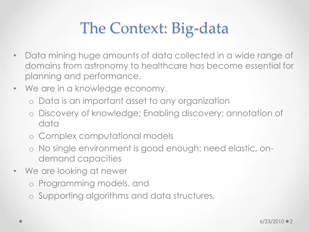 the context big data