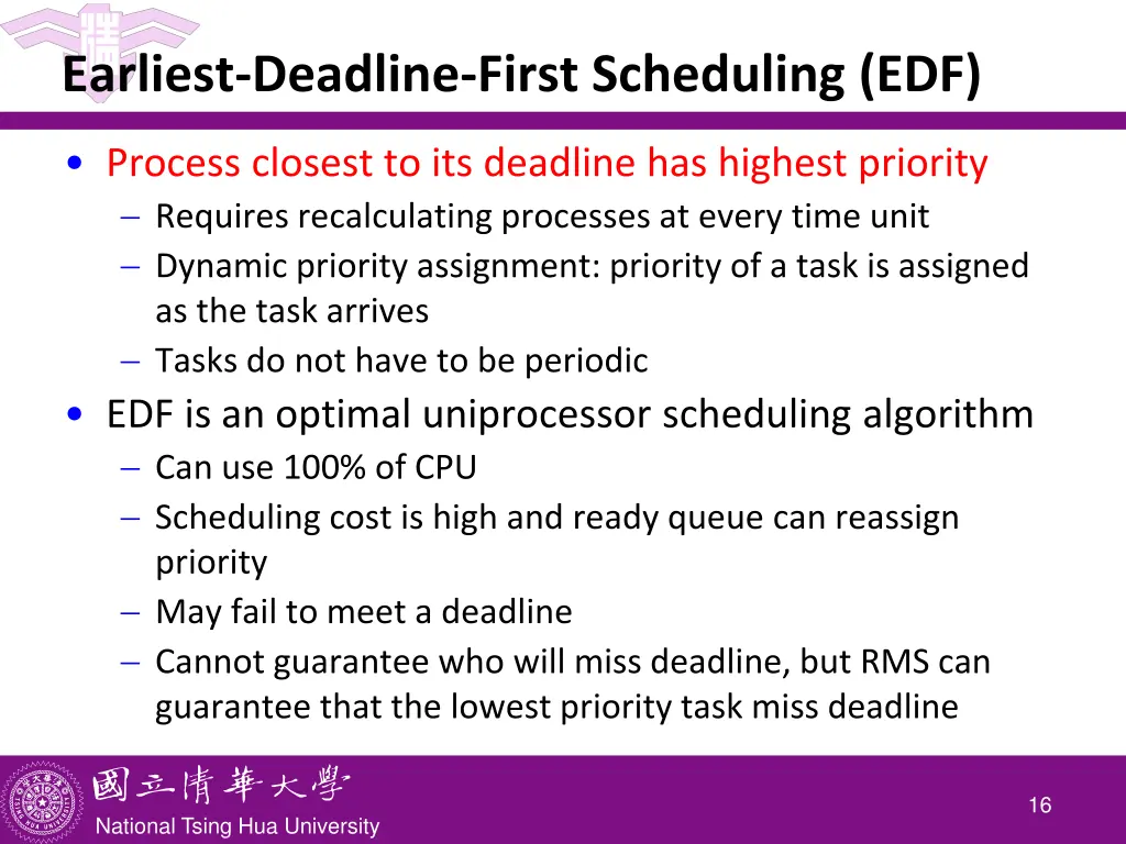 earliest deadline first scheduling edf