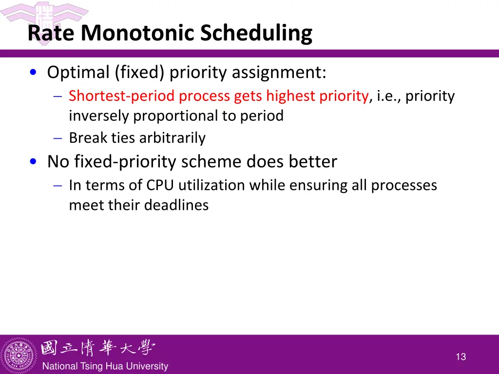 rate monotonic scheduling 1