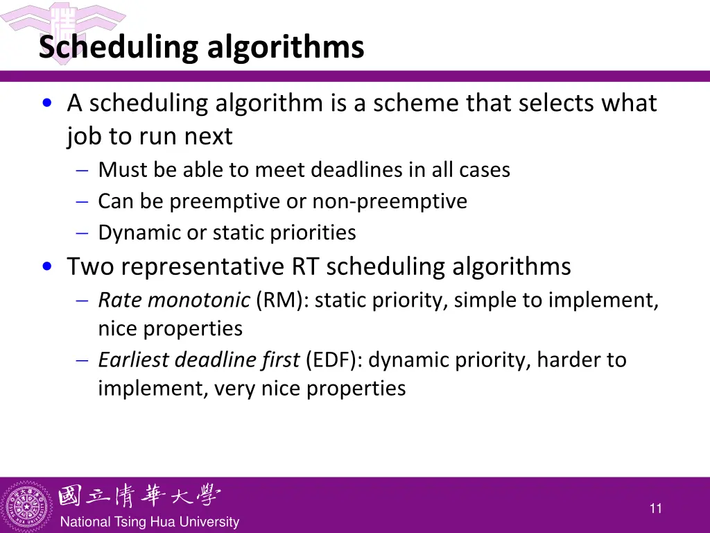 scheduling algorithms