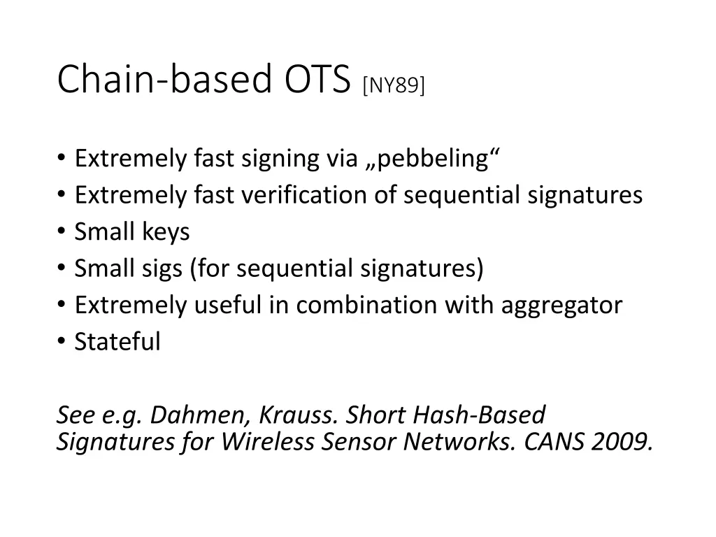 chain based ots ny89