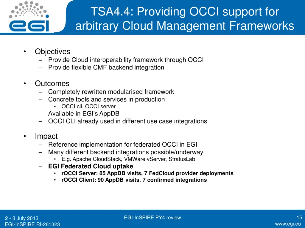 tsa4 4 providing occi support for arbitrary cloud