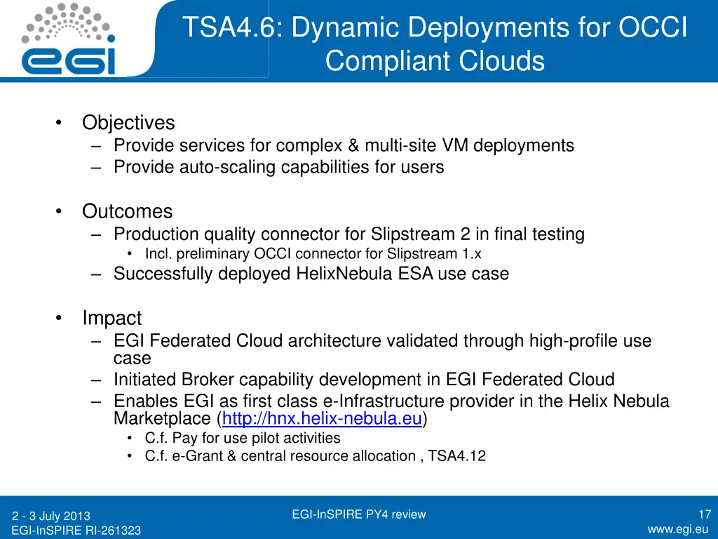 tsa4 6 dynamic deployments for occi compliant