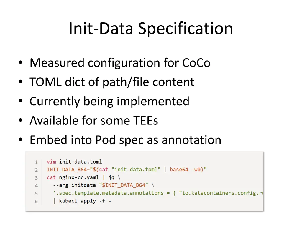 init data specification