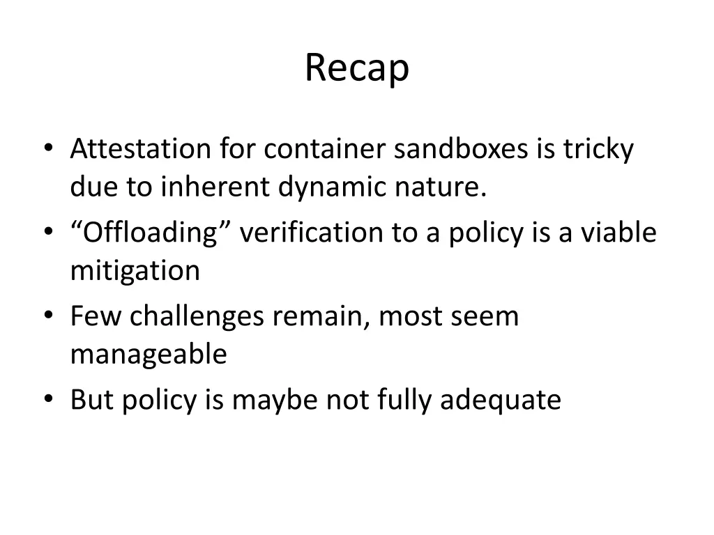 recap