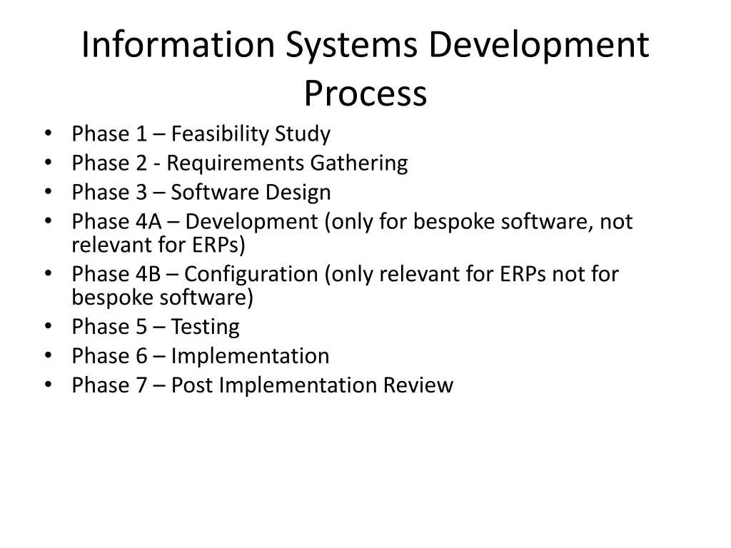information systems development process phase